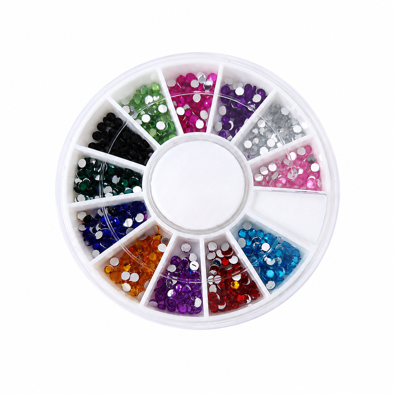Kit de Piedras Decorativas para Uñas y Manualidades – Rueda de Rhinestones Multicolor para Nail Art DIY.