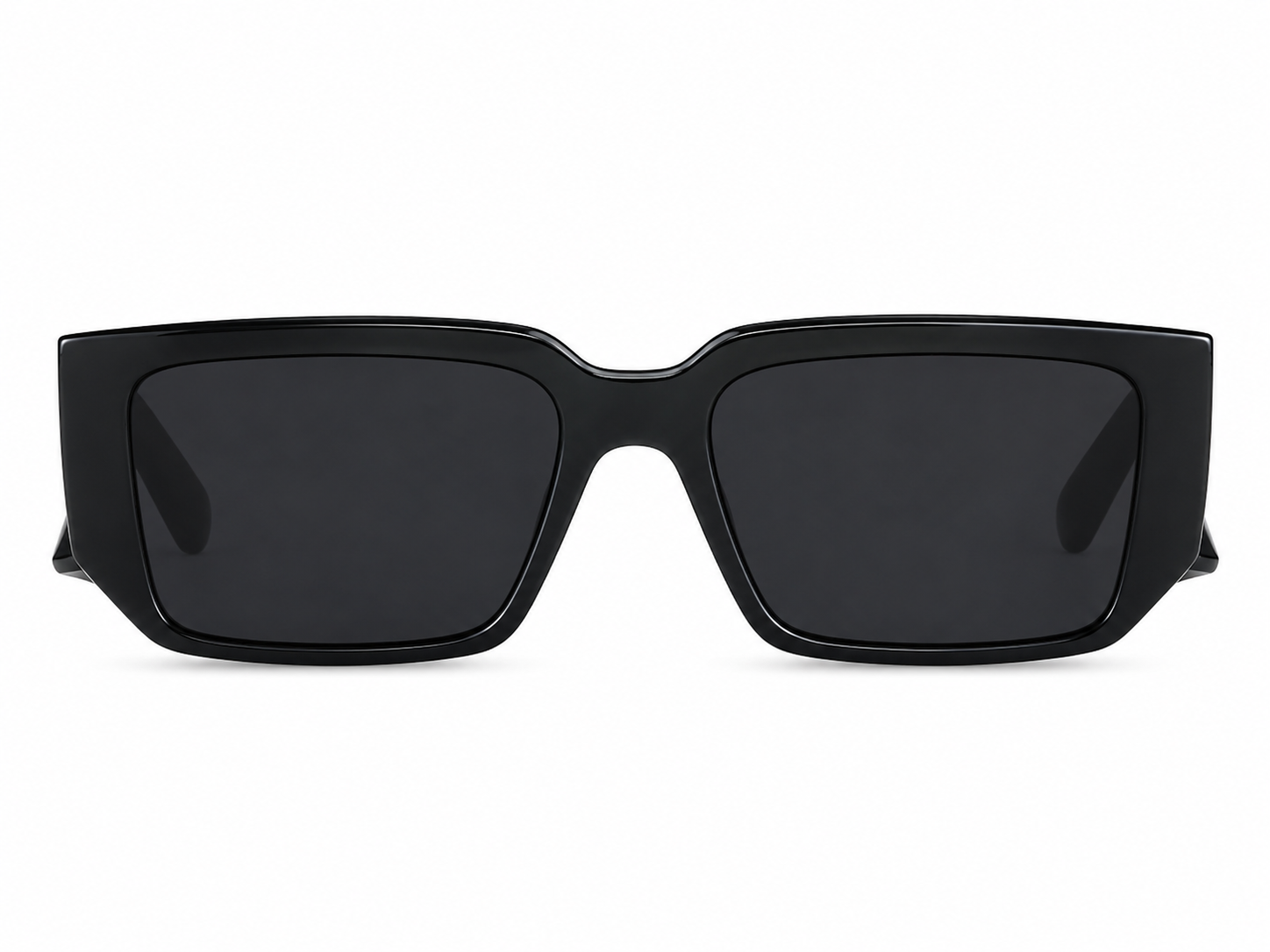 Gafas de sol negras rectangulares.