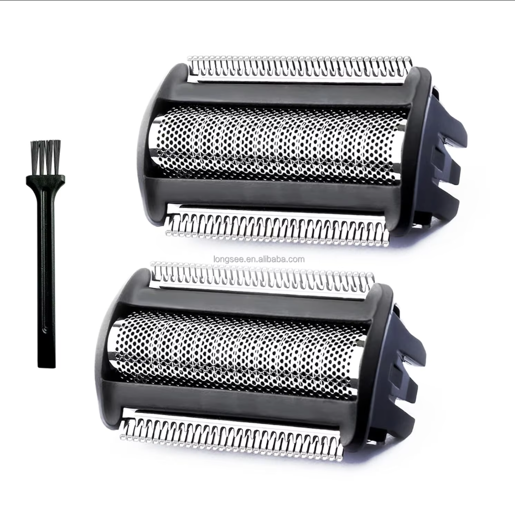 Cabezales de repuesto son compatibles con la serie Philips Norelco Bodygroom, diseñados para un afeitado cómodo y seguro en el cuerpo.