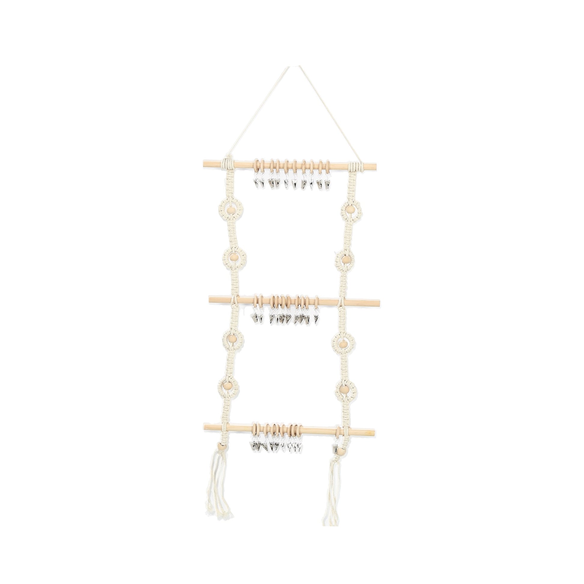 Organizador de pared de macramé de estilo bohemio