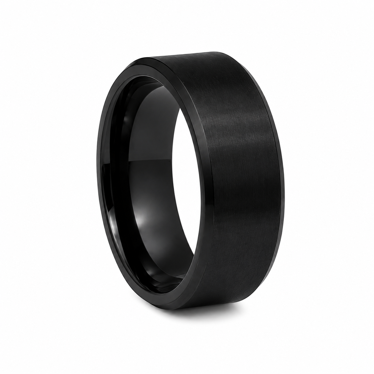 Anillo Negro de Acero Inoxidable para Hombre.