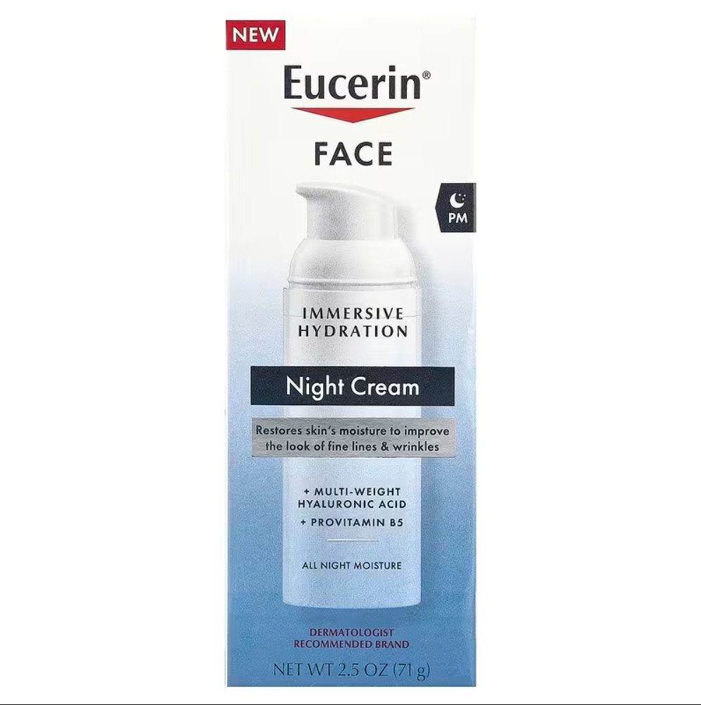 Crema facial de noche formulada para restaurar la hidratación profunda de la piel mientras duermes.