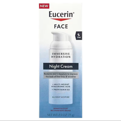 Crema facial de noche formulada para restaurar la hidratación profunda de la piel mientras duermes.