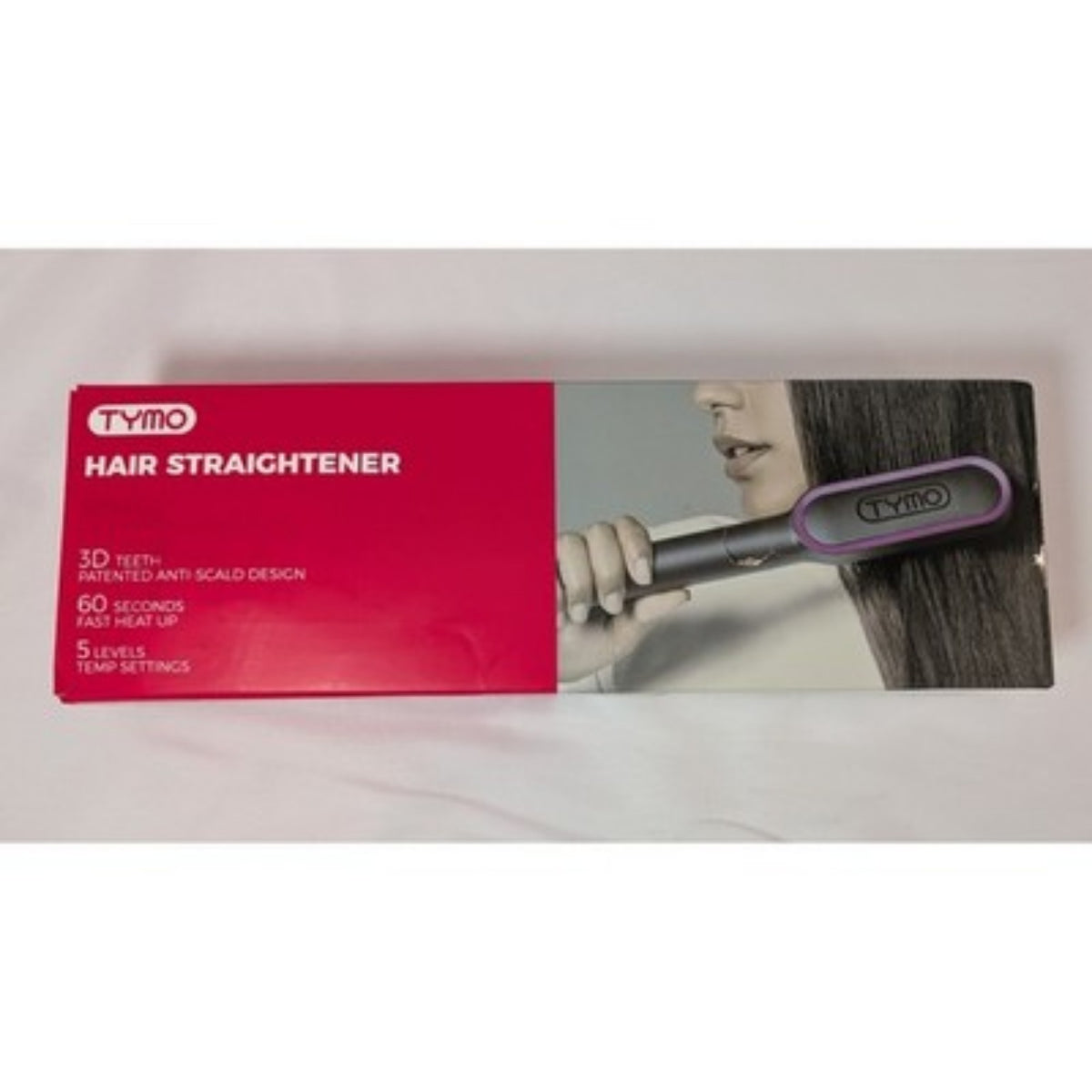 Cepillo alisador eléctrico para cabello con 5 niveles de temperatura y calentamiento rápido.