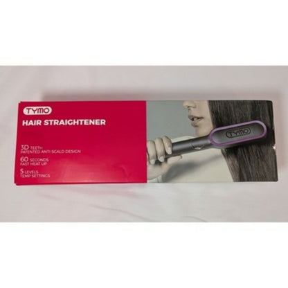 Cepillo alisador eléctrico para cabello con 5 niveles de temperatura y calentamiento rápido.