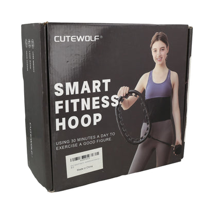Aro de ejercicio Cutewolf Smart Fitness Hoop ajustable de color negro.
