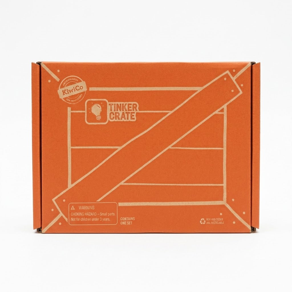 Caja de KiwiCo Tinker Crate diseñada para proyectos educativos STEM.