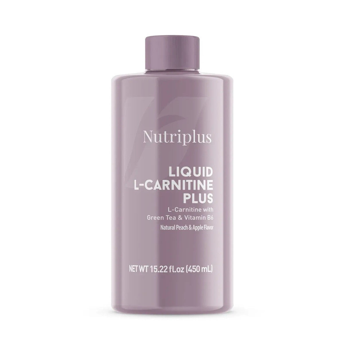 Suplemento líquido de 450 ml con sabor a durazno y manzana verde.