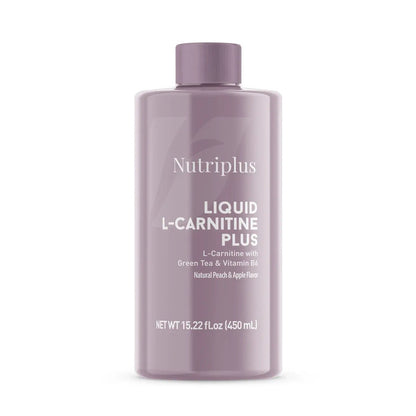 Suplemento líquido de 450 ml con sabor a durazno y manzana verde.