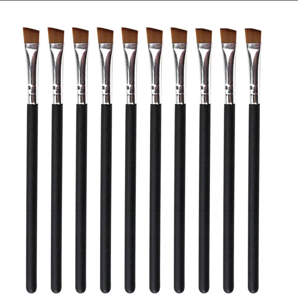 Pack de 12 pinceles delineadores de ojos de ángulo fino.