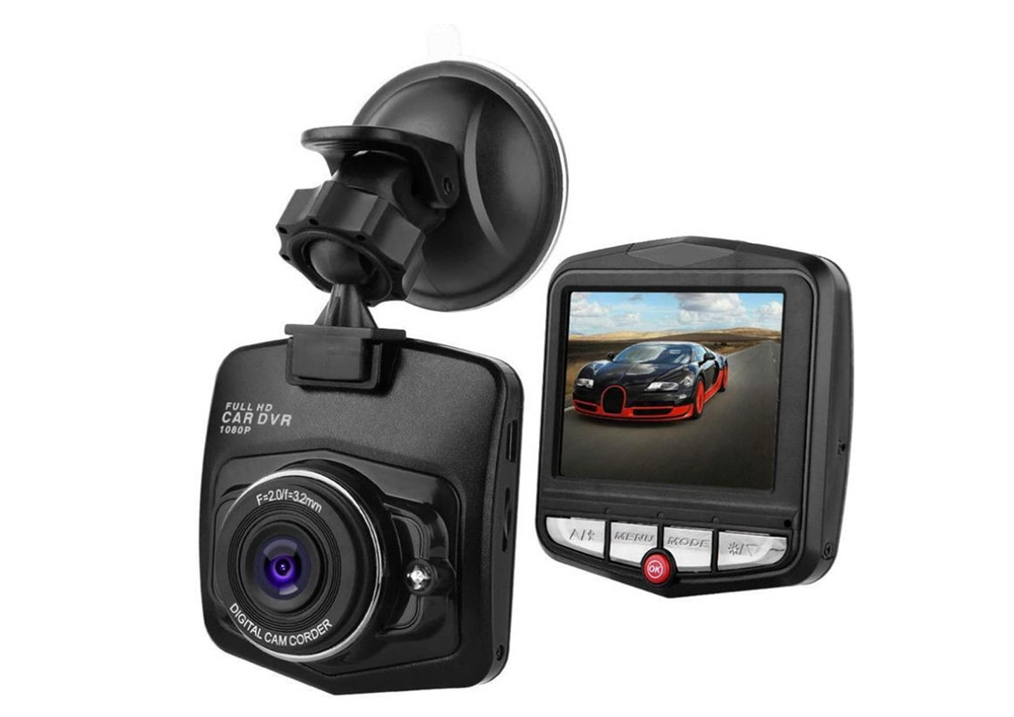 Cam genérica modelo "Vehicle Blackbox DVR" que graba en resolución Full HD 1080P.