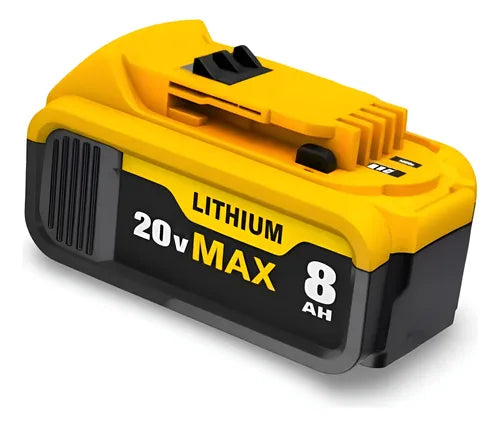 Batería de iones de 20V MAX con una capacidad de 8.0 Ah.