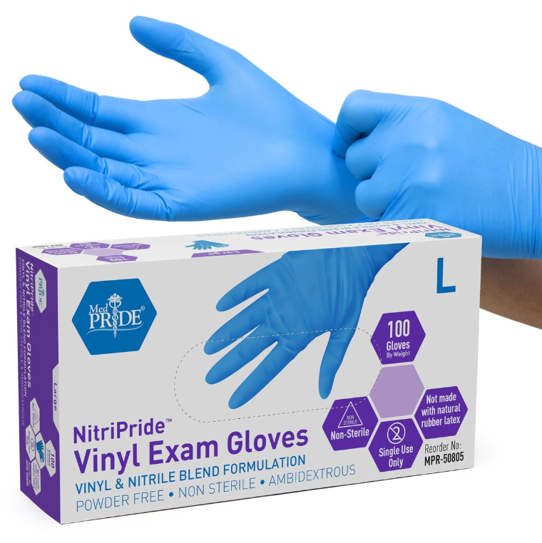 Guantes desechables de enfermería Med Pride, no estériles, sin látex