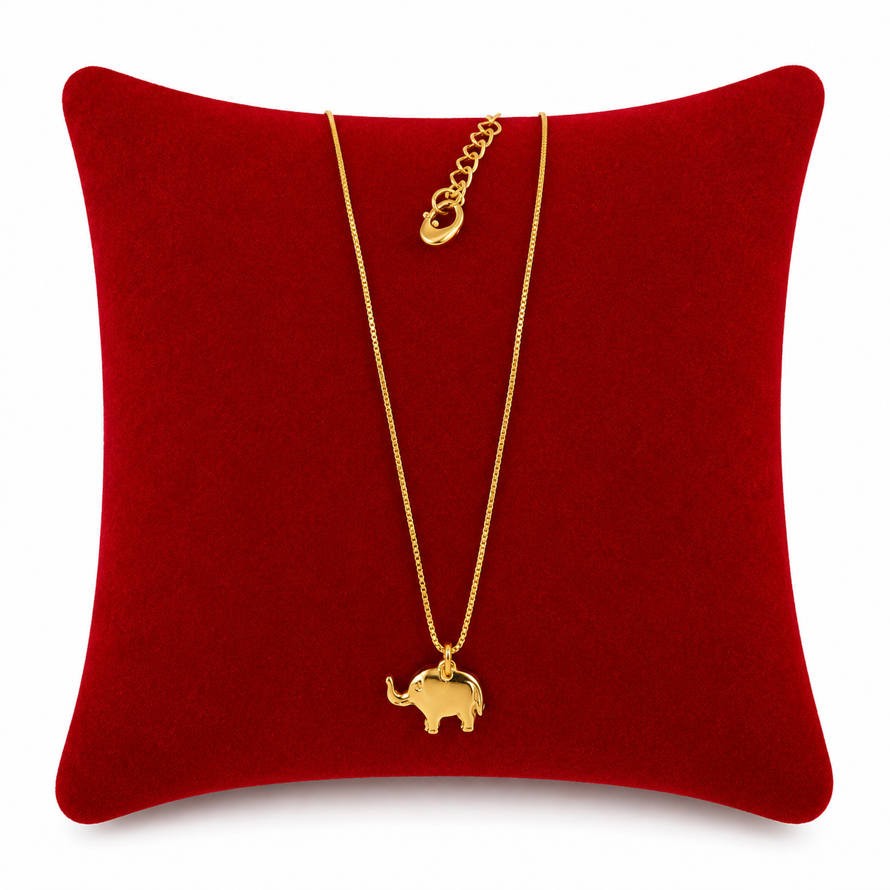 Collar con Colgante de Elefante en Acero Inoxidable Color Dorado.