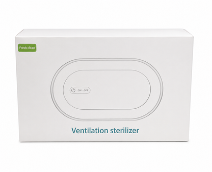 Esterilizador portátil de ventilación para automóvil color blanco.