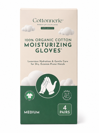 Guantes Hidratantes de Algodón Orgánico para Cuidado de Manos, 4 Pares.