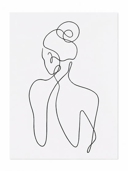 Póster Decorativo de Figura Abstracta en Arte Lineal 40 x 50 cm.