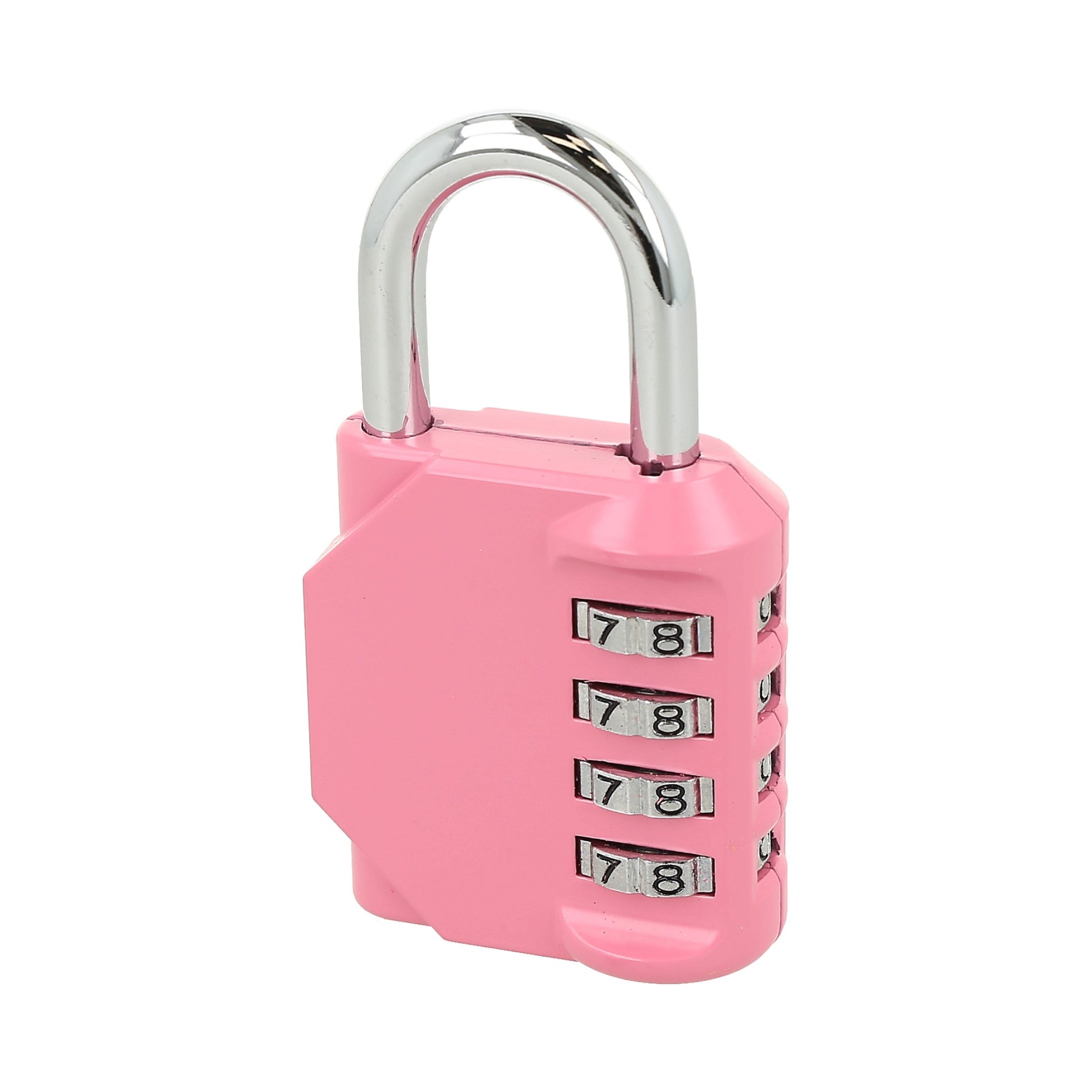 candado llave combinable, rosado.