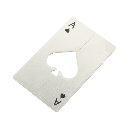 abridor de botellas de acero inoxidable con diseño de "Ace of Spades"