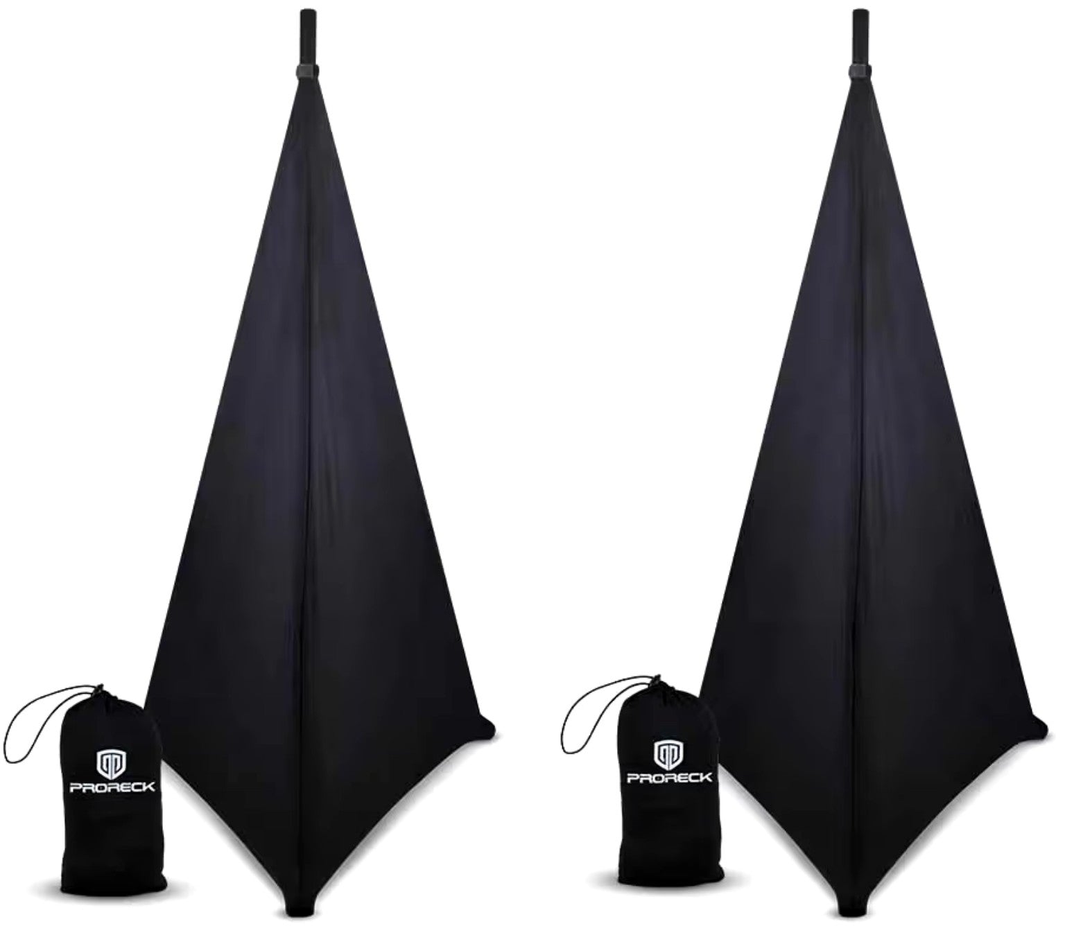 Par de Fundas Elásticas Negras para Soporte de Altavoz con Cobertura 360 Grados.