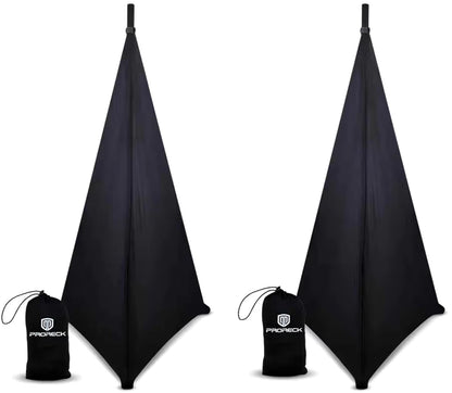 Par de Fundas Elásticas Negras para Soporte de Altavoz con Cobertura 360 Grados.
