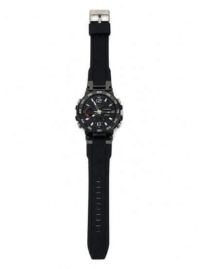 Reloj Deportivo Analógico y Digital con Correa de Silicona Negra.