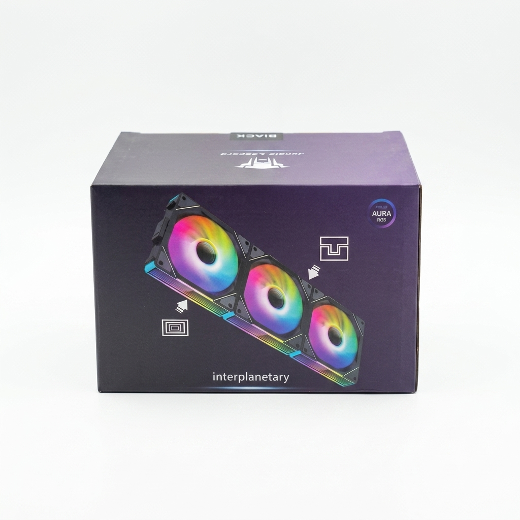 Kit de tres ventiladores inter-planetary 120 (o JM-1) para gabinetes de PC.