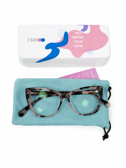 Gafas de Luz Azul con Montura Estilo Cat Eye y Estuche Protector.