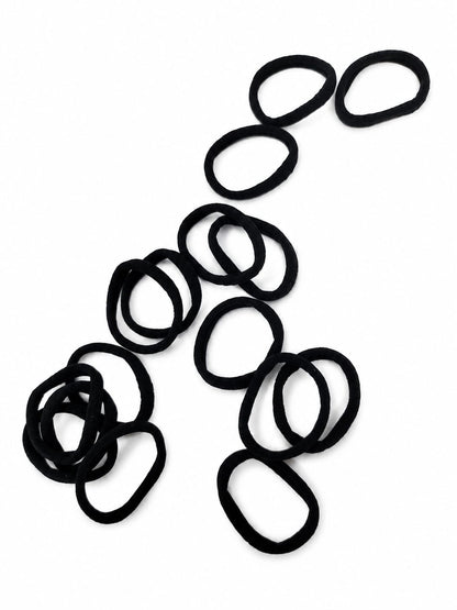 Set de Ligas Elásticas Negras para Cabello, Suaves y Resistentes para Uso Diario.