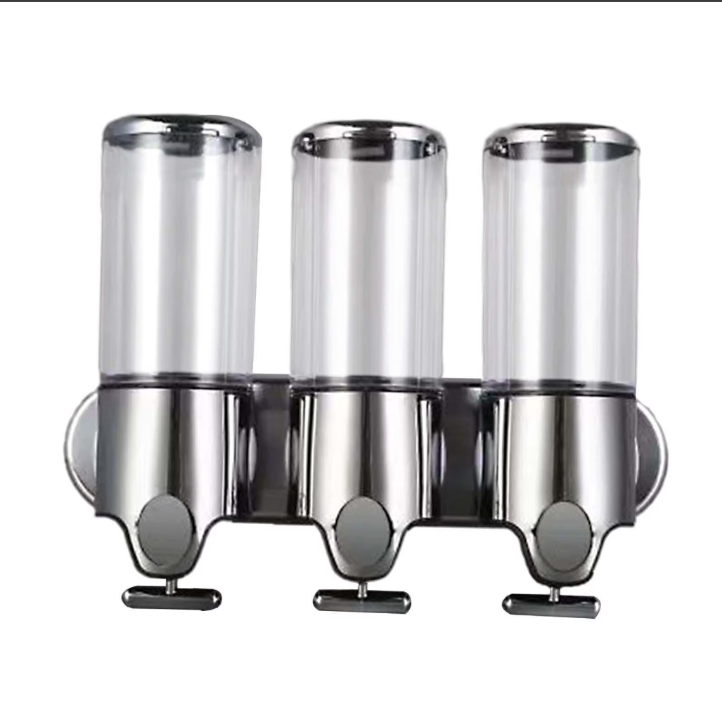 Dispensador de jabón triple.