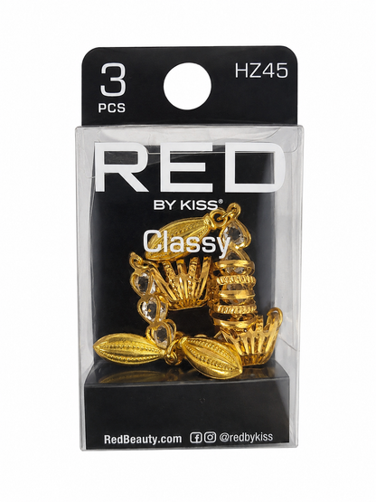 Set de Accesorios Dorados para Trenzas y Cabello  – 3 Piezas Estilo Classy HZ45