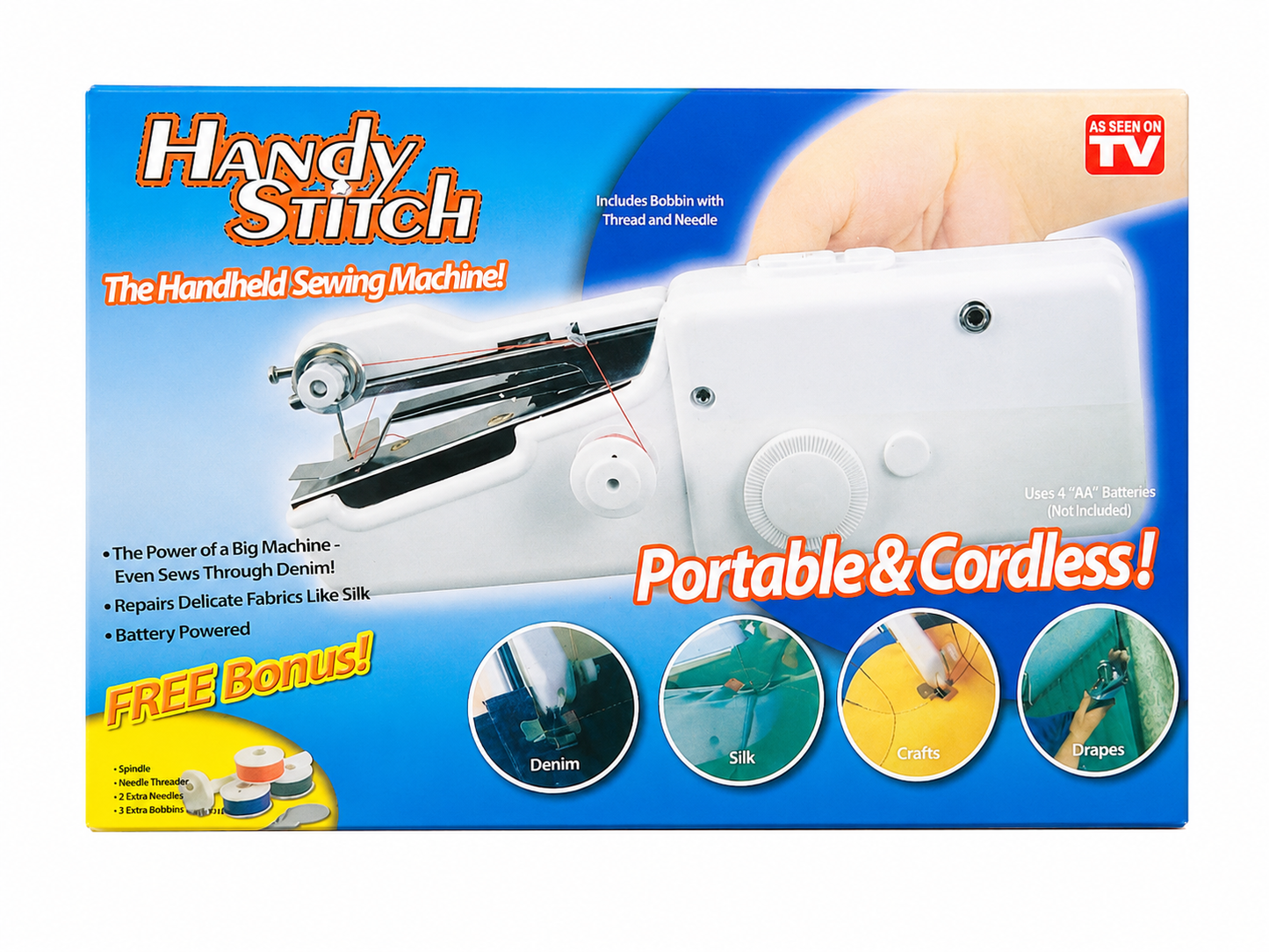Máquina de Coser Portátil de Mano Inalámbrica para Reparaciones Rápidas.