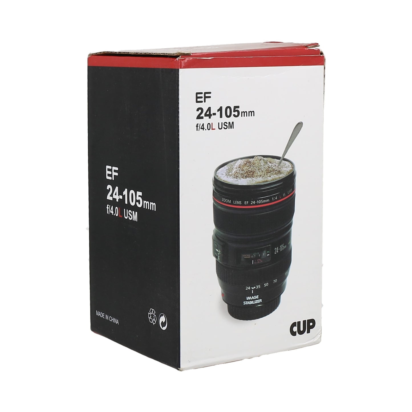 Vaso/taza en forma de lente