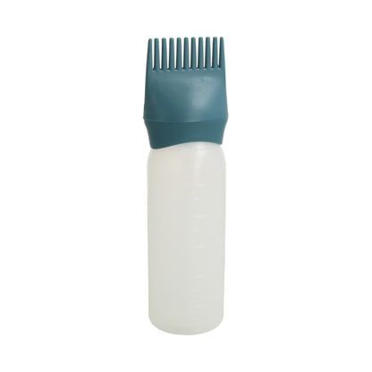 frasco aplicador de peine de raíz para productos capilares.