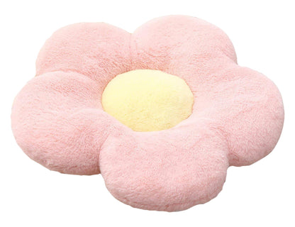 Cojín decorativo con forma de flor rosa cuenta con un suave relleno de algodón.