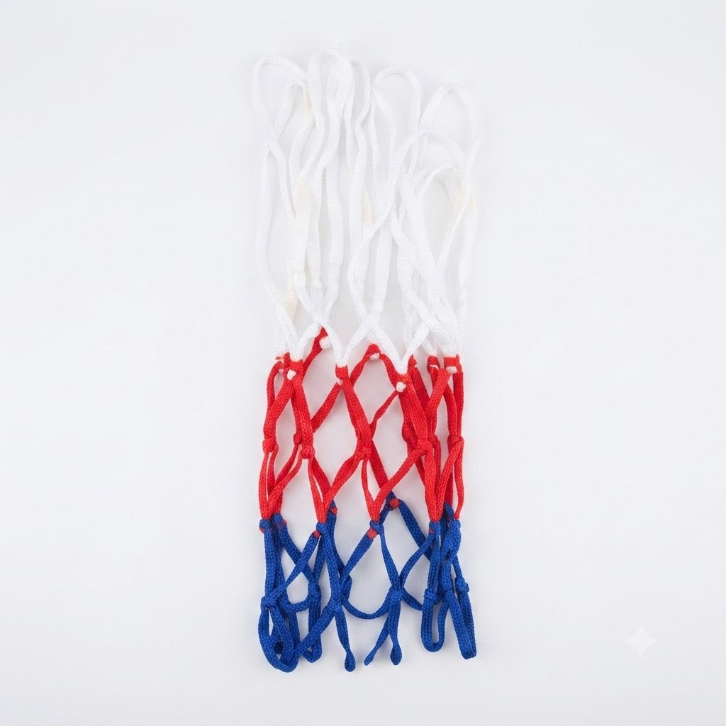 Malla tricolor para baloncesto.