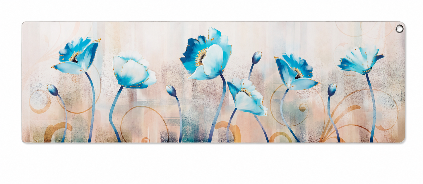 Tapiz Decorativo Floral de Pared con Flores Azules.