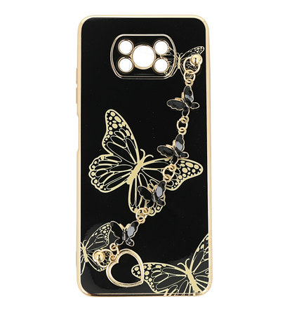 Case para Xiaomi Poco X3, negro/dorado.