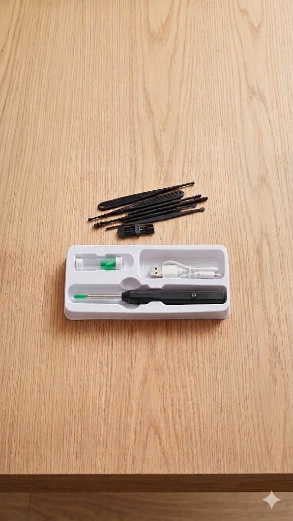 Kit parece ser una herramienta de limpieza visual de oídos o un removedor de pegamento OCA para reparaciones de teléfonos.